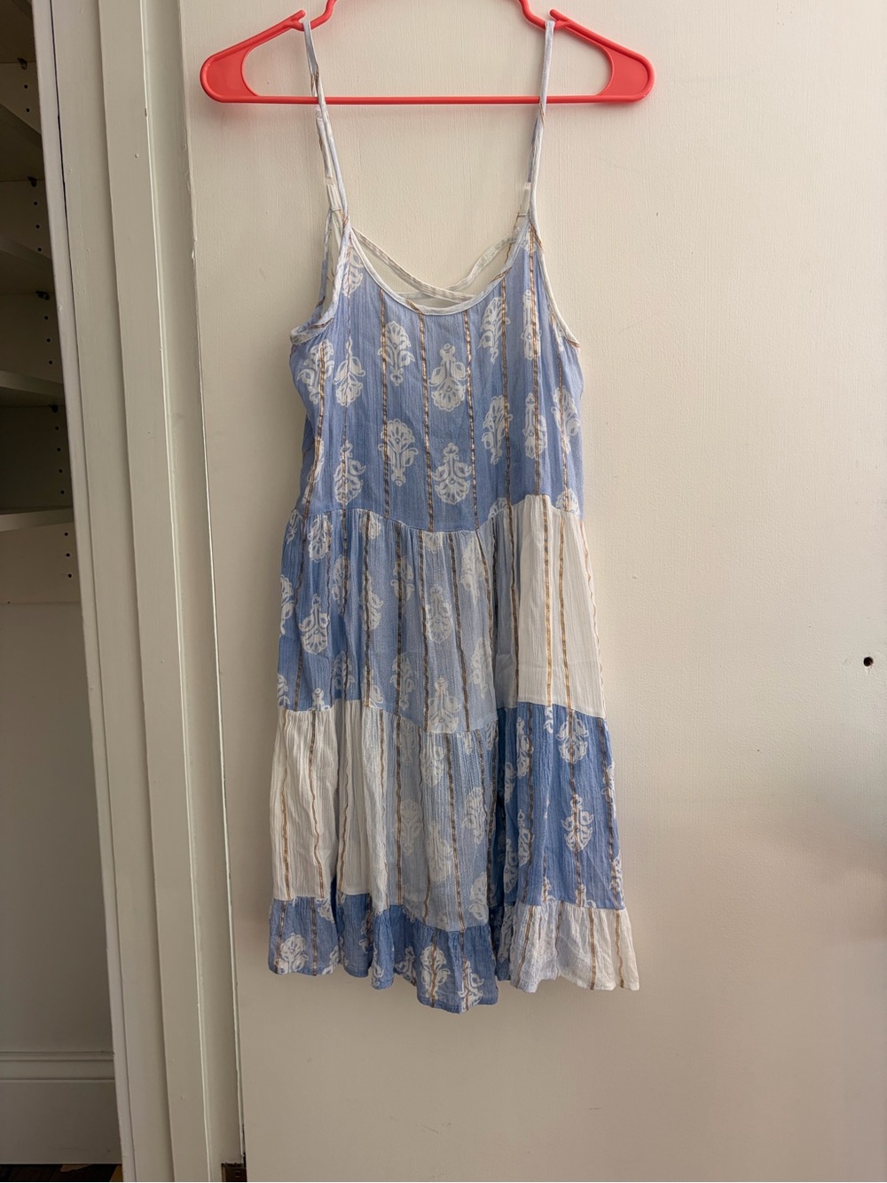 Blue and White Tiered Sundress